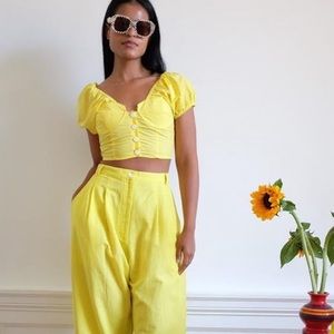 NWT Wray Roma Top Cropped Limoncello Yellow XL